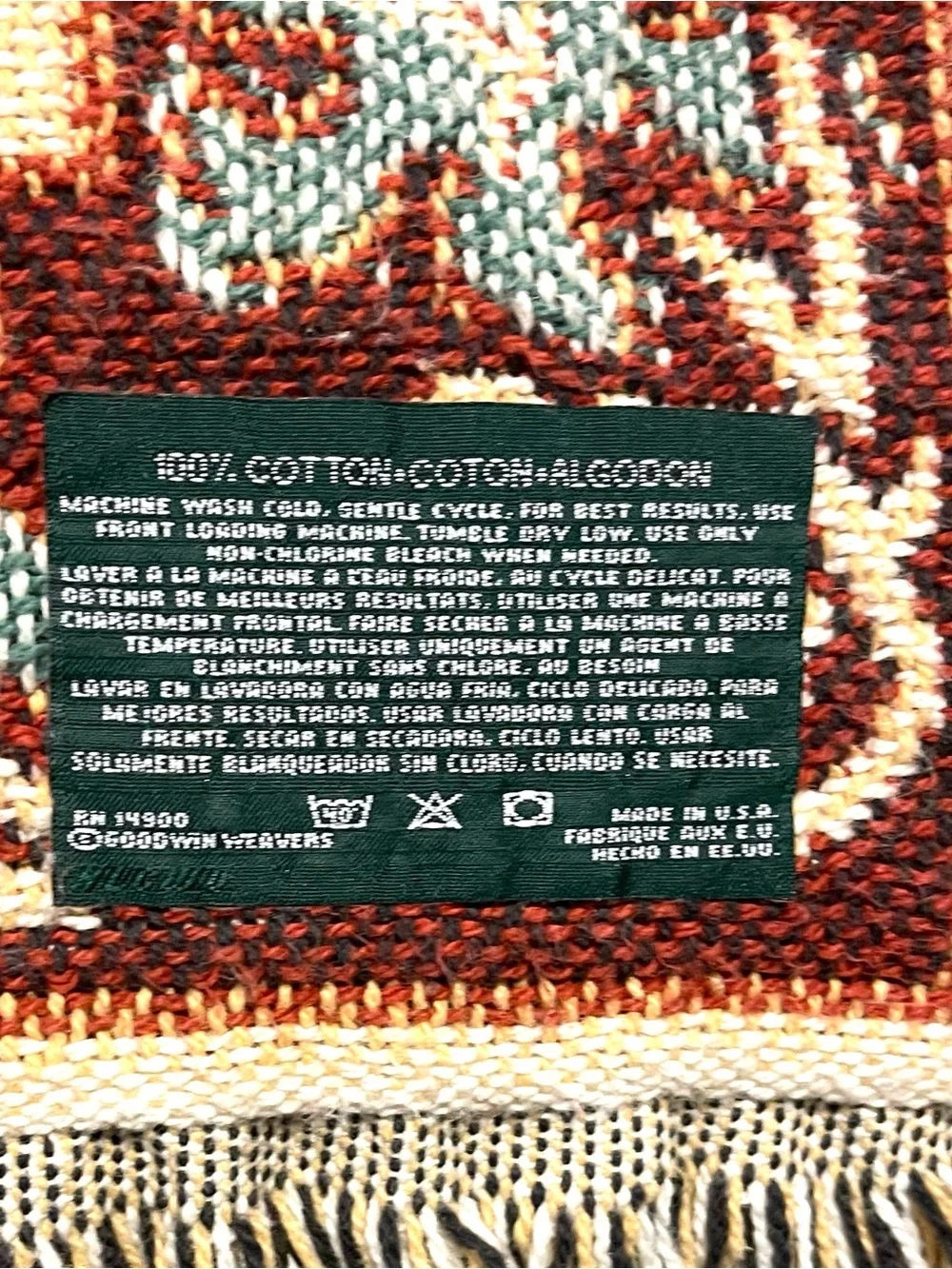 Goodwin Weavers Tapestry Blanket Garden Seed Box Vintage Cottage Core